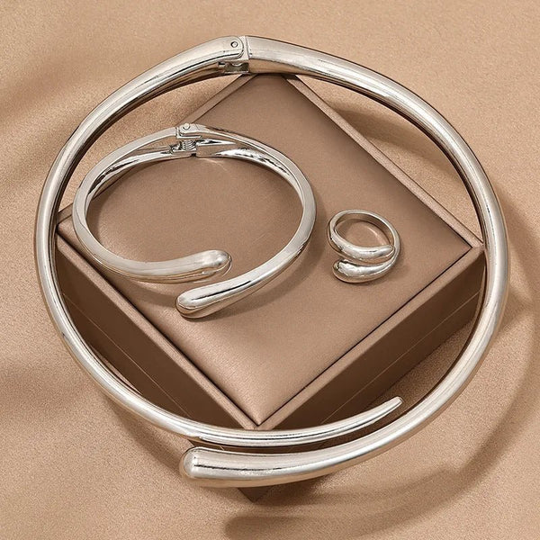 Moderne Wrap Choker Ketting-, Armband- en Ringenset