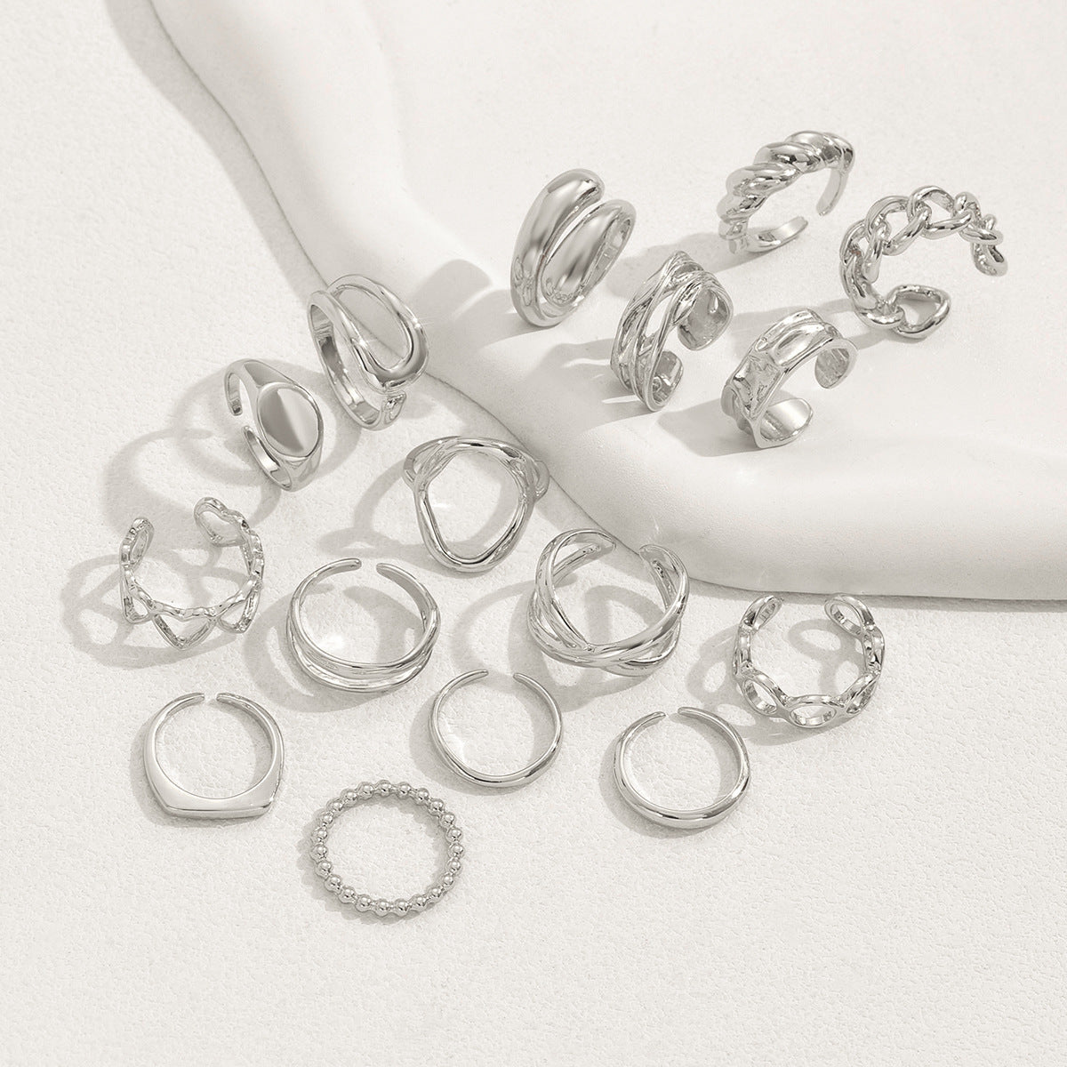 16-delige Verstelbare Geometrische Ringenset