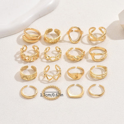 16-delige Verstelbare Geometrische Ringenset