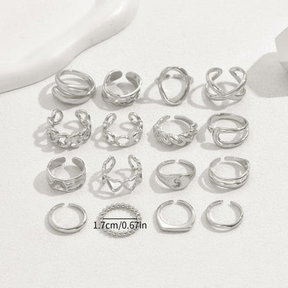 16-delige Verstelbare Geometrische Ringenset