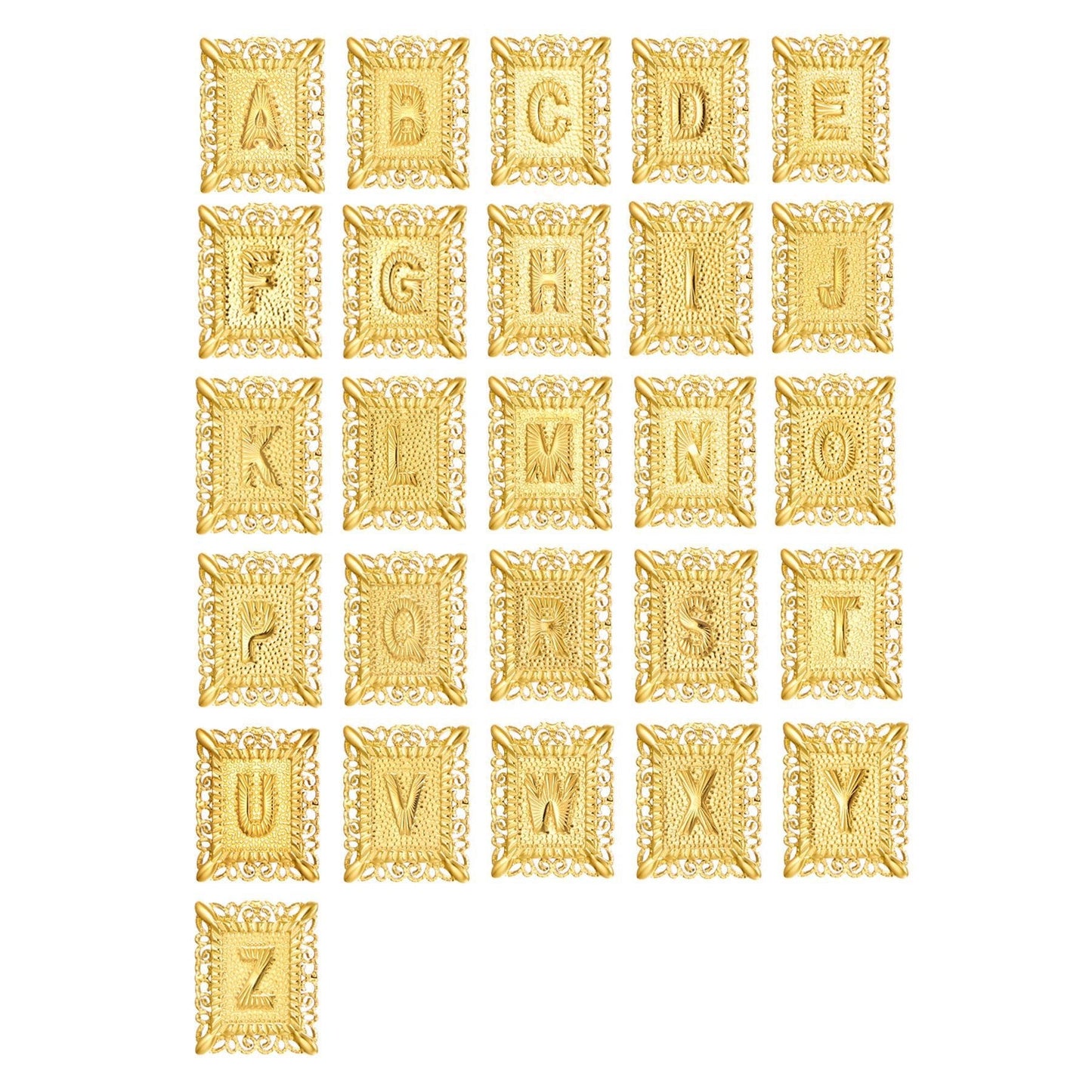 2-delige 14k Initiaal & Kruis Kettingenset
