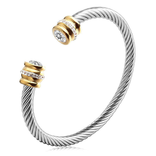 Gepersonaliseerde Geboortesteen Twist Cuff Armband