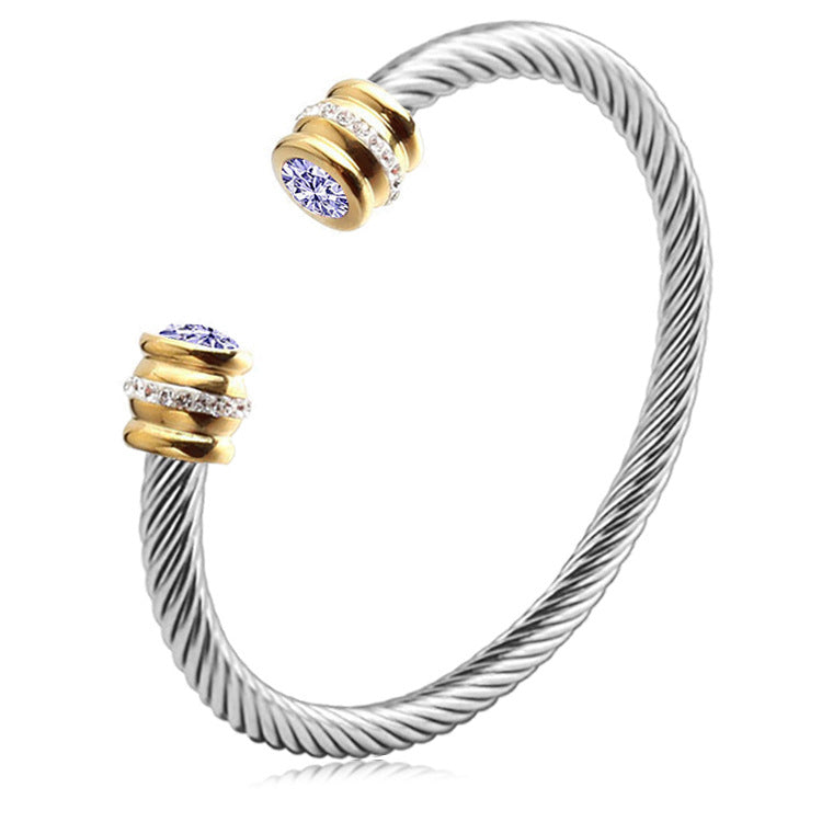Gepersonaliseerde Geboortesteen Twist Cuff Armband