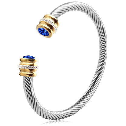 Gepersonaliseerde Geboortesteen Twist Cuff Armband