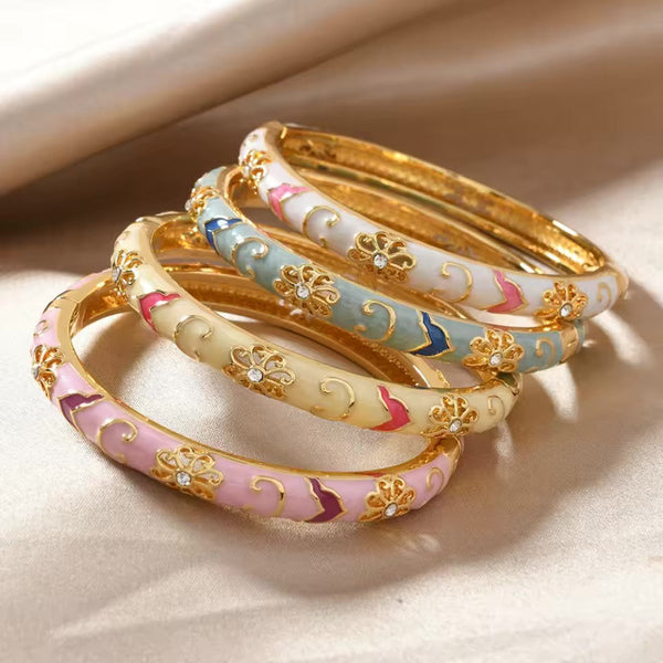 4-delige Bloemaccent Armbandenset
