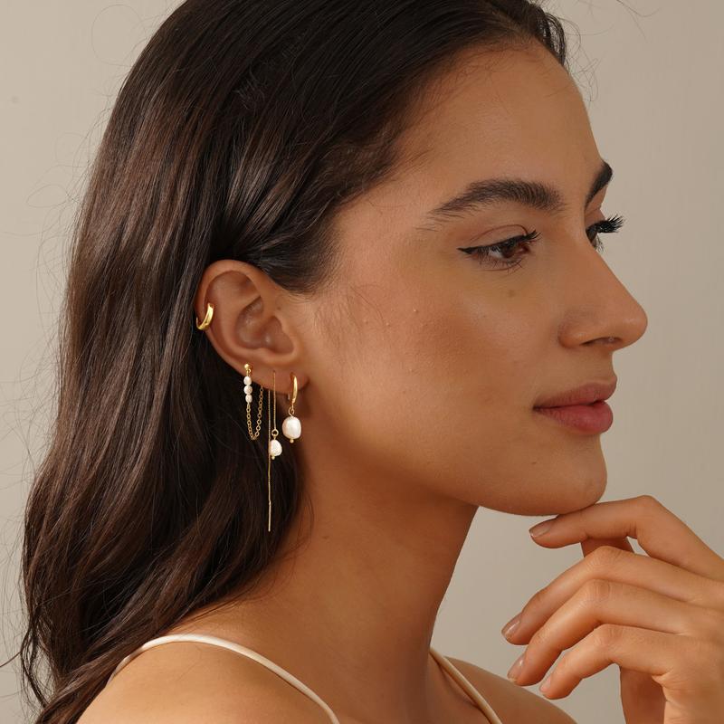 4-delige Parelaccent Oorbellen Set