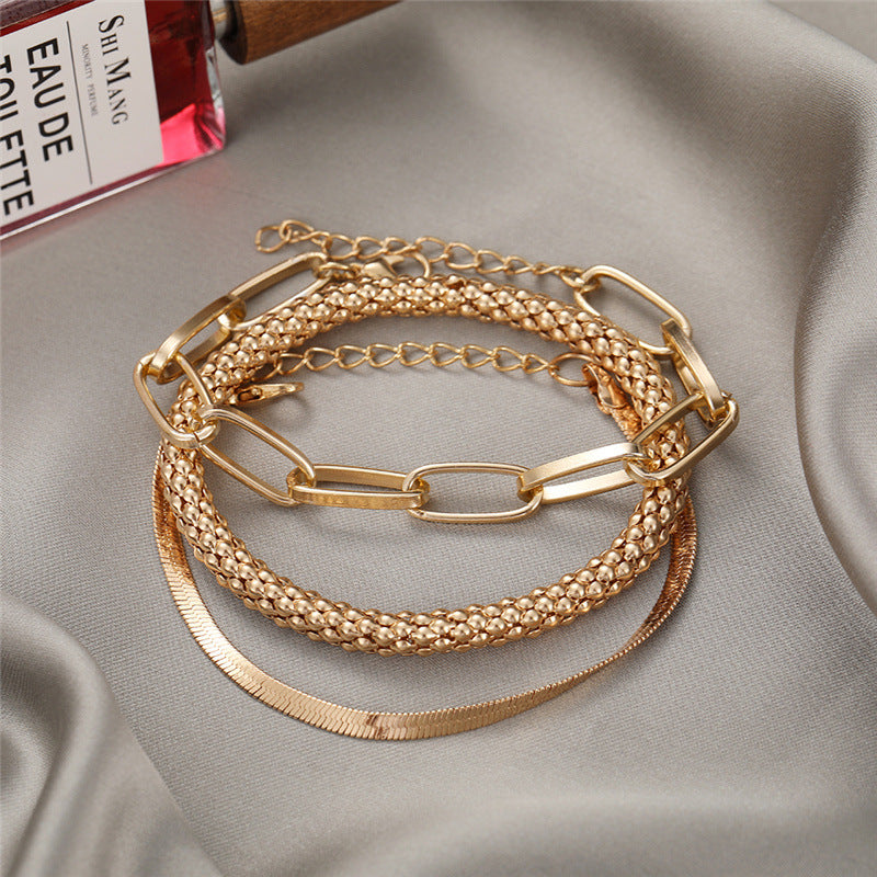 3-delige Chunky & Elegante Armbandenset