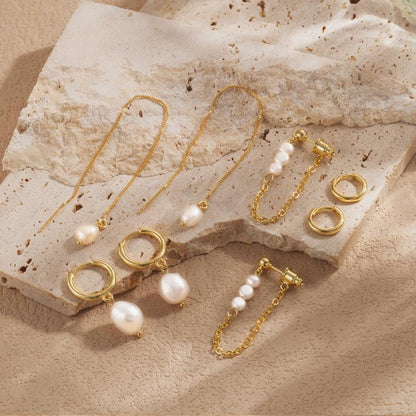 4-delige Parelaccent Oorbellen Set