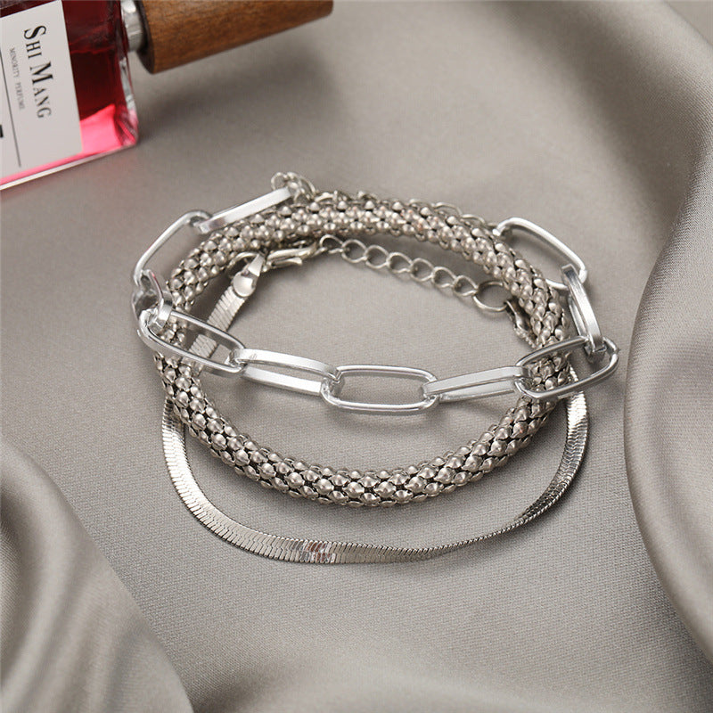 3-delige Chunky & Elegante Armbandenset
