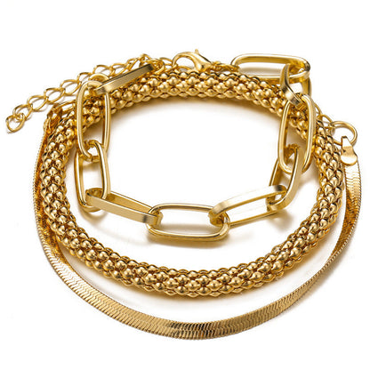 3-delige Chunky & Elegante Armbandenset