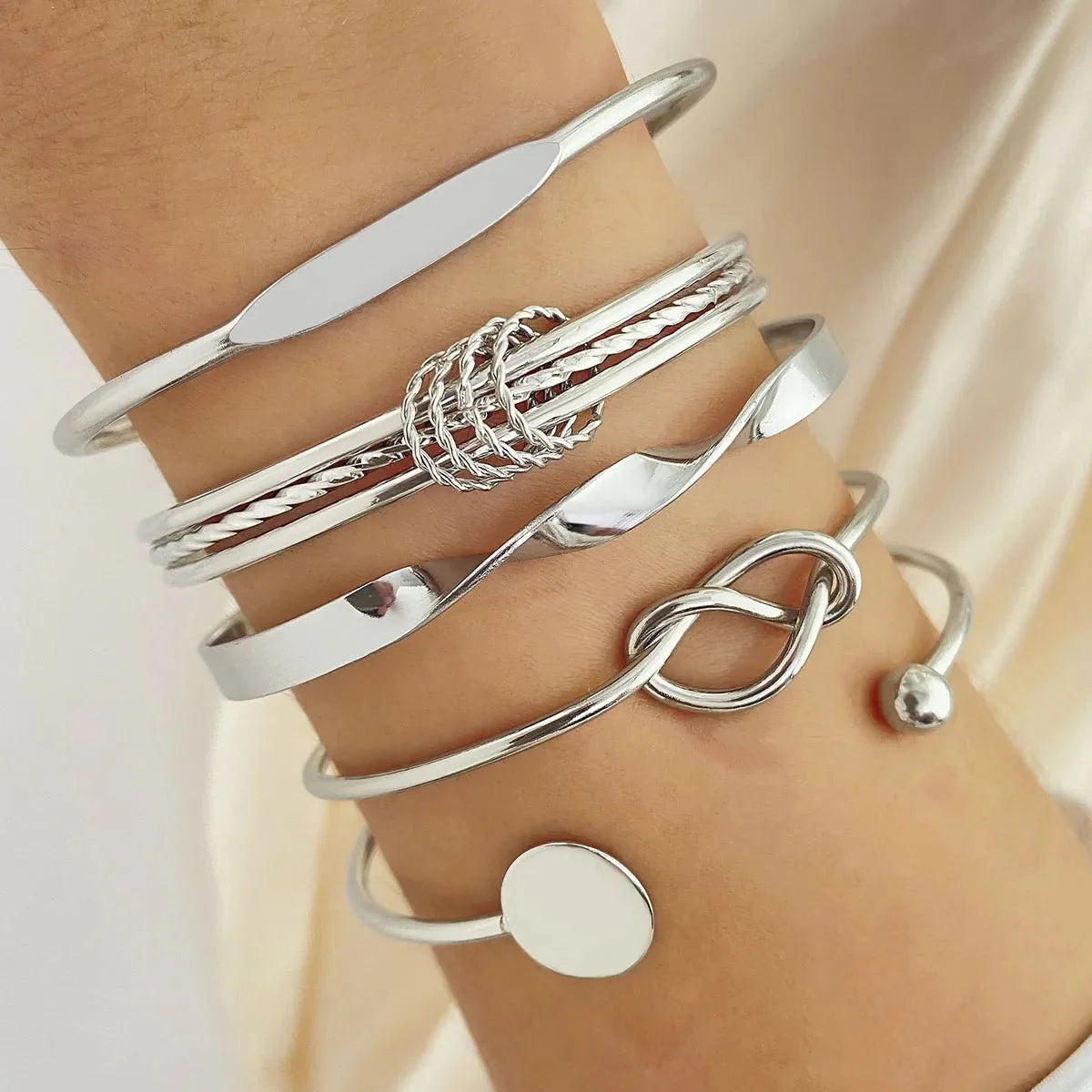 5-delige Twist Bangle Armband Stapelset