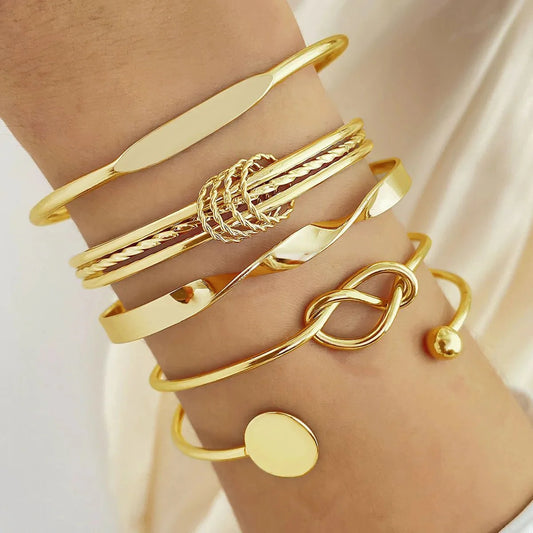 5-delige Twist Bangle Armband Stapelset