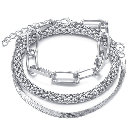 3-delige Chunky & Elegante Armbandenset