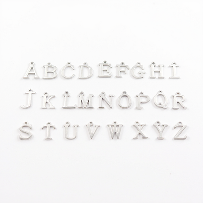 Paperclip Initiaal Ketting met Cirkel Slot en Parelbedel