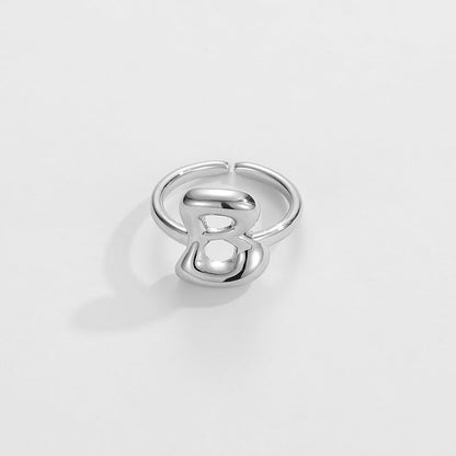 14k Schattige Bubble Letter Initiaal Ring