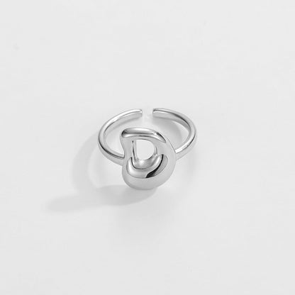 14k Schattige Bubble Letter Initiaal Ring