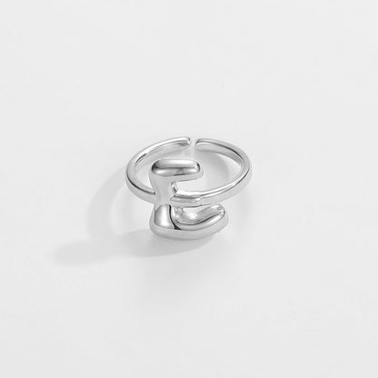 14k Schattige Bubble Letter Initiaal Ring