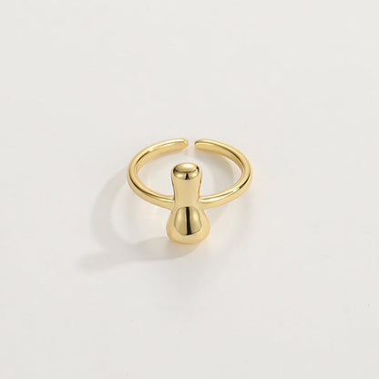 14k Schattige Bubble Letter Initiaal Ring