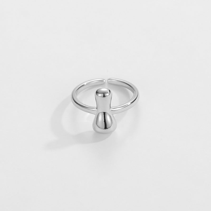 14k Schattige Bubble Letter Initiaal Ring