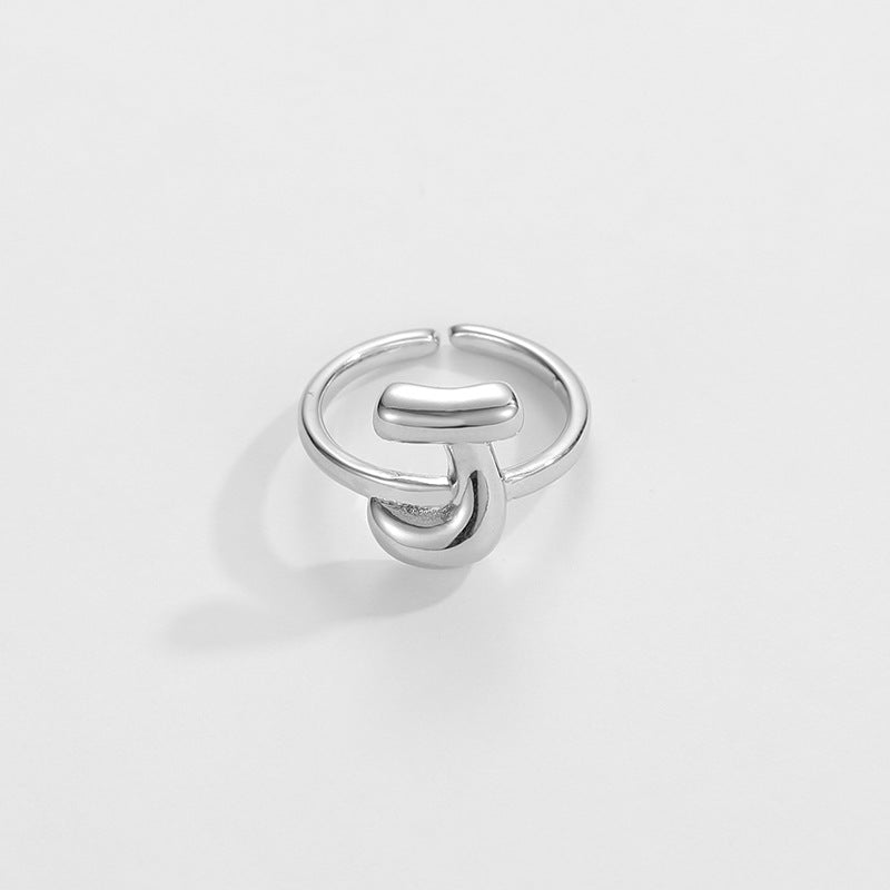 14k Schattige Bubble Letter Initiaal Ring