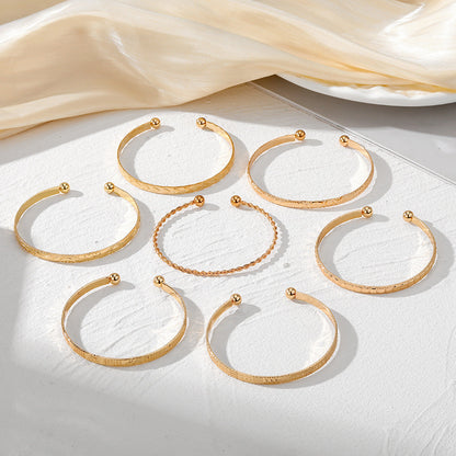 7-delige Verstelbare Textuur Cuff Armbandenset