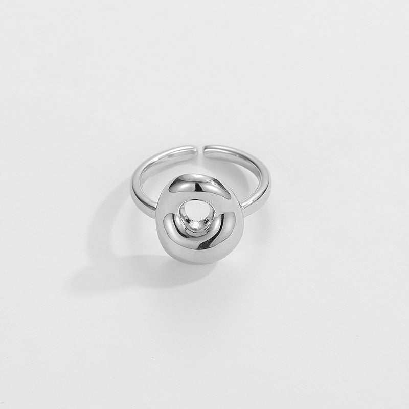 14k Schattige Bubble Letter Initiaal Ring