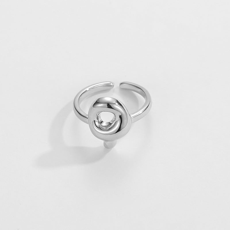 14k Schattige Bubble Letter Initiaal Ring
