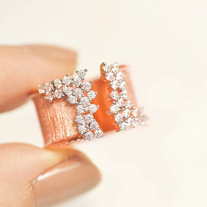 Gedurfde Diamanten Open Ring met Sprankeling