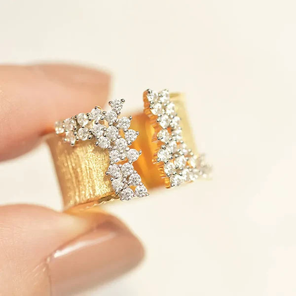 Gedurfde Diamanten Open Ring met Sprankeling