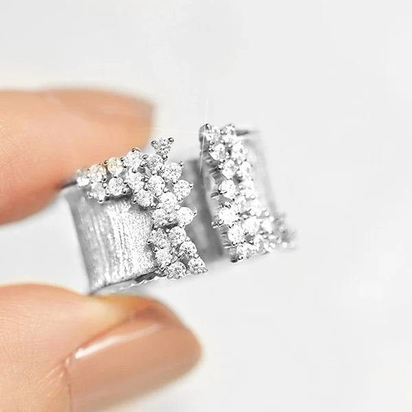 Gedurfde Diamanten Open Ring met Sprankeling