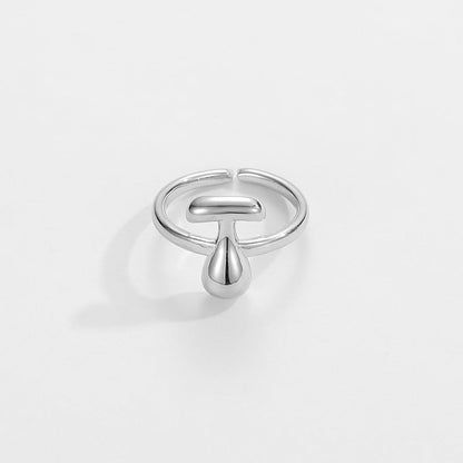14k Schattige Bubble Letter Initiaal Ring