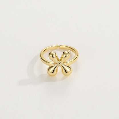 14k Schattige Bubble Letter Initiaal Ring