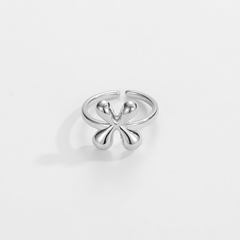 14k Schattige Bubble Letter Initiaal Ring