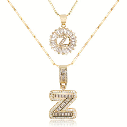 2-delige 14k Diamant Initiaal Kettingenset