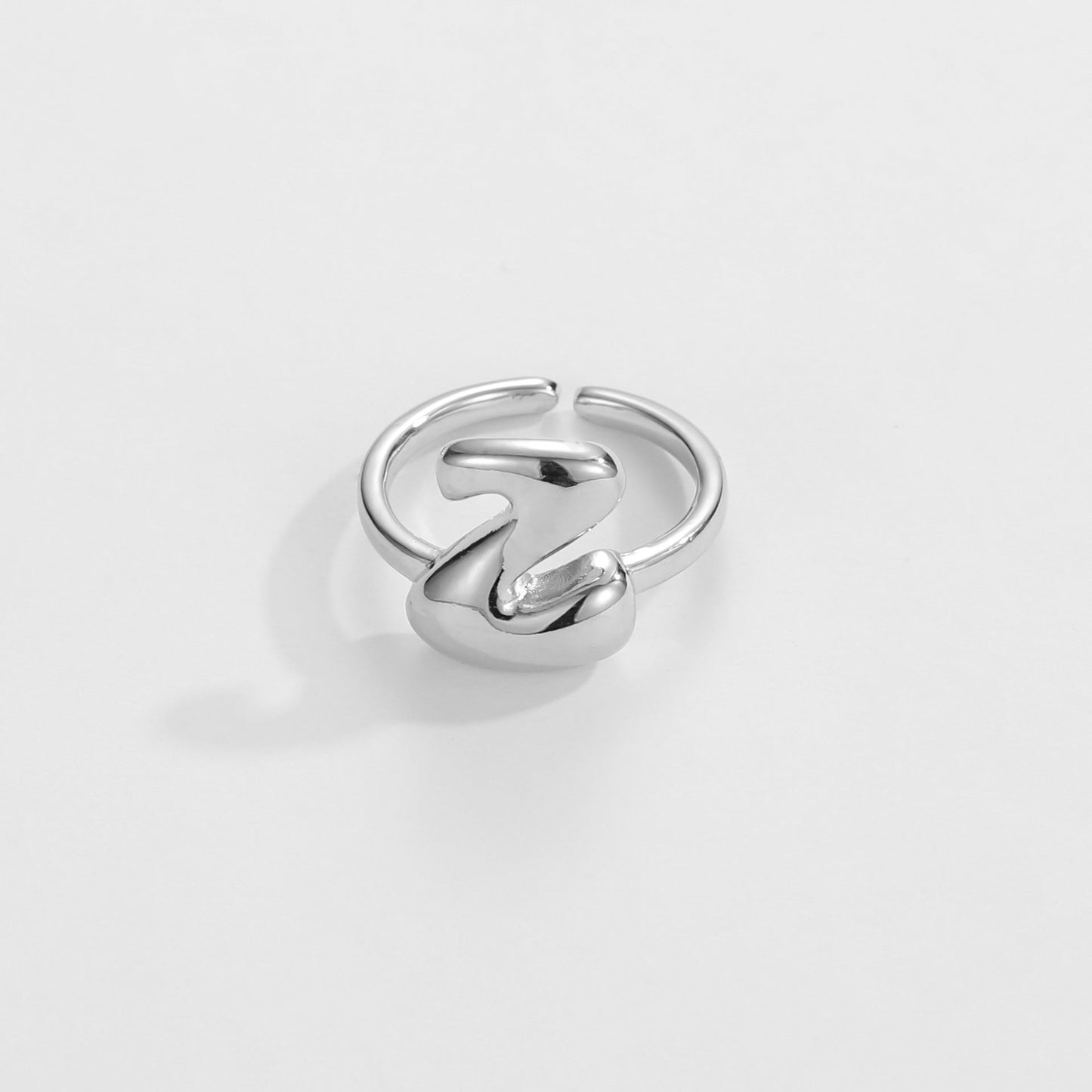 14k Schattige Bubble Letter Initiaal Ring