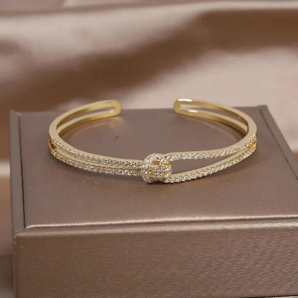 Diamanten Knoop Cuff Armband