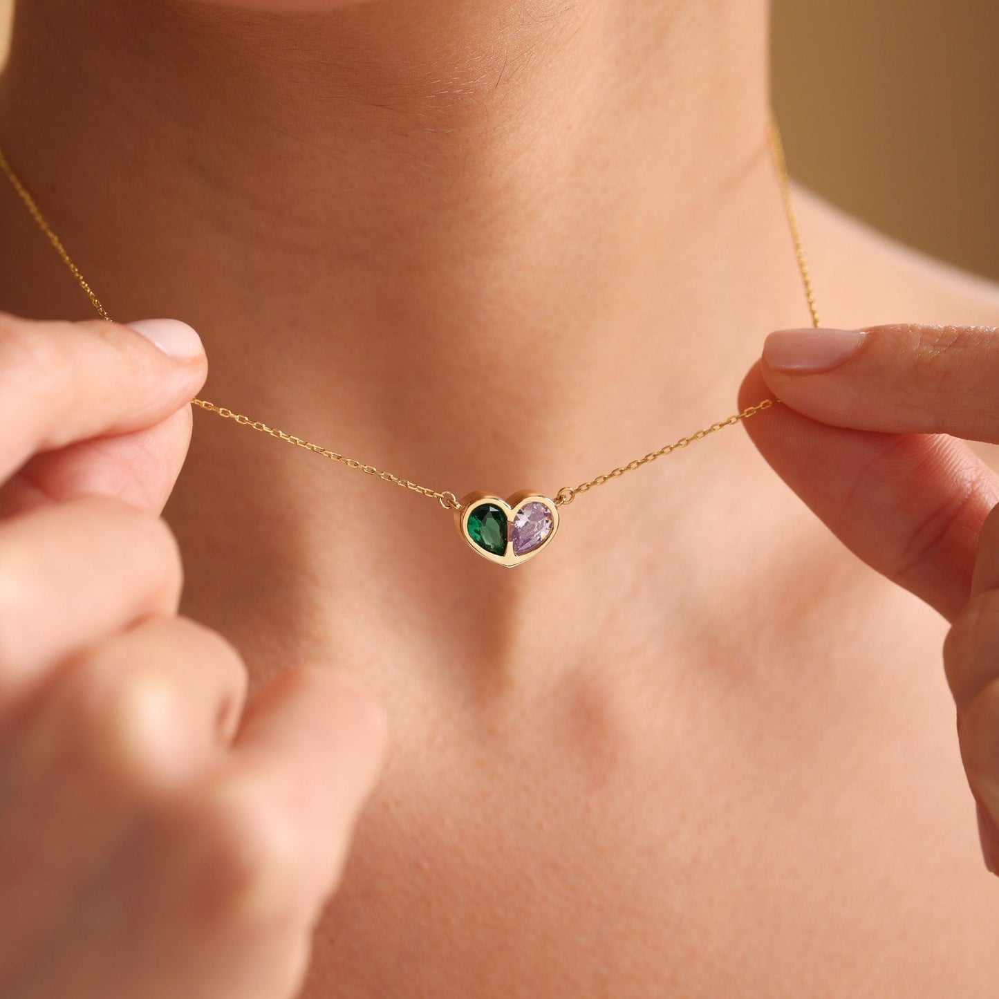 Forever Linked Birthstone Hart Ketting & Armband