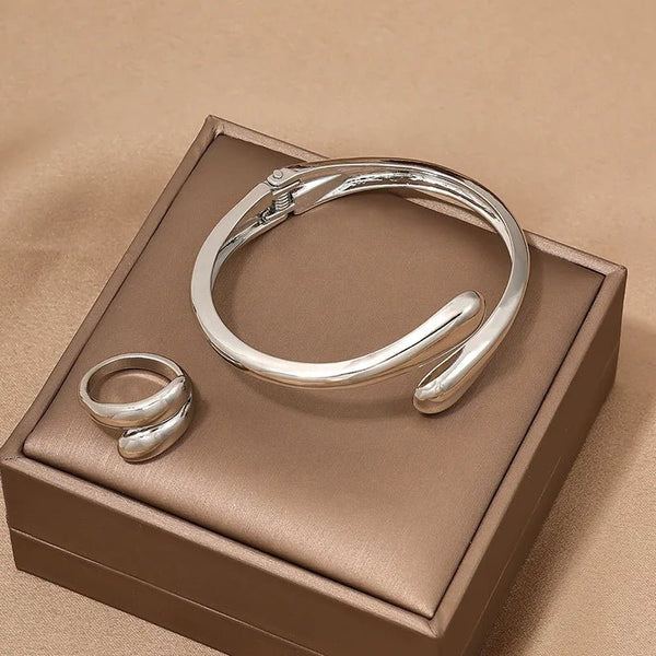 Moderne Wrap Choker Ketting-, Armband- en Ringenset