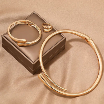Moderne Wrap Choker Ketting-, Armband- en Ringenset