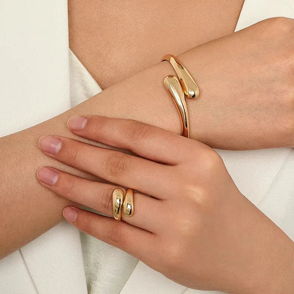 Moderne Wrap Choker Ketting-, Armband- en Ringenset